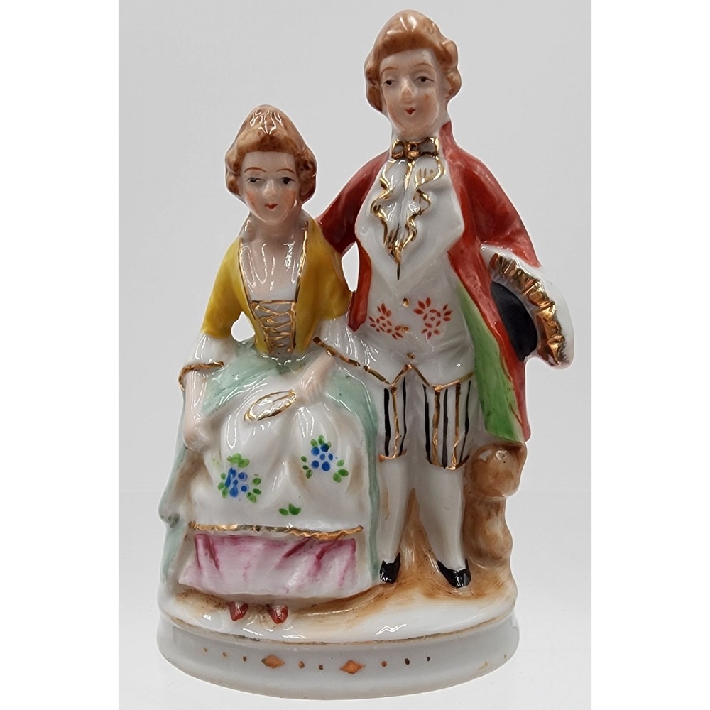 Vintage Porcelain Figurine Made in Occupied Japan Colonial Couple EXC 4.5"